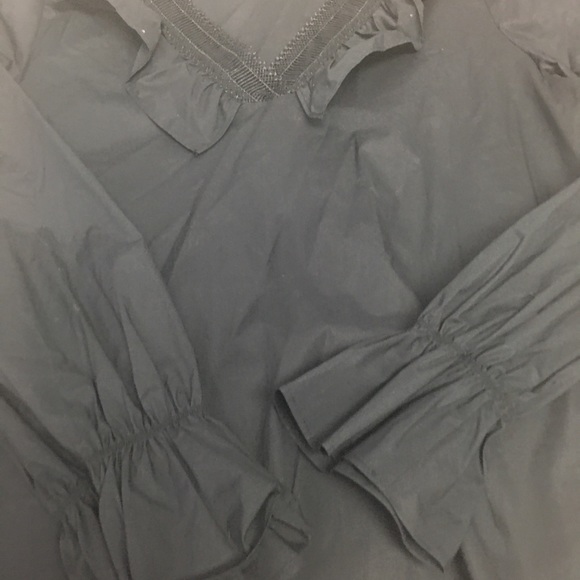 NWOT Ann Taylor Black Blouse with Lace Detail - Picture 3 of 5